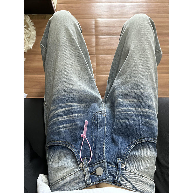 Wide-Leg Denim Pants