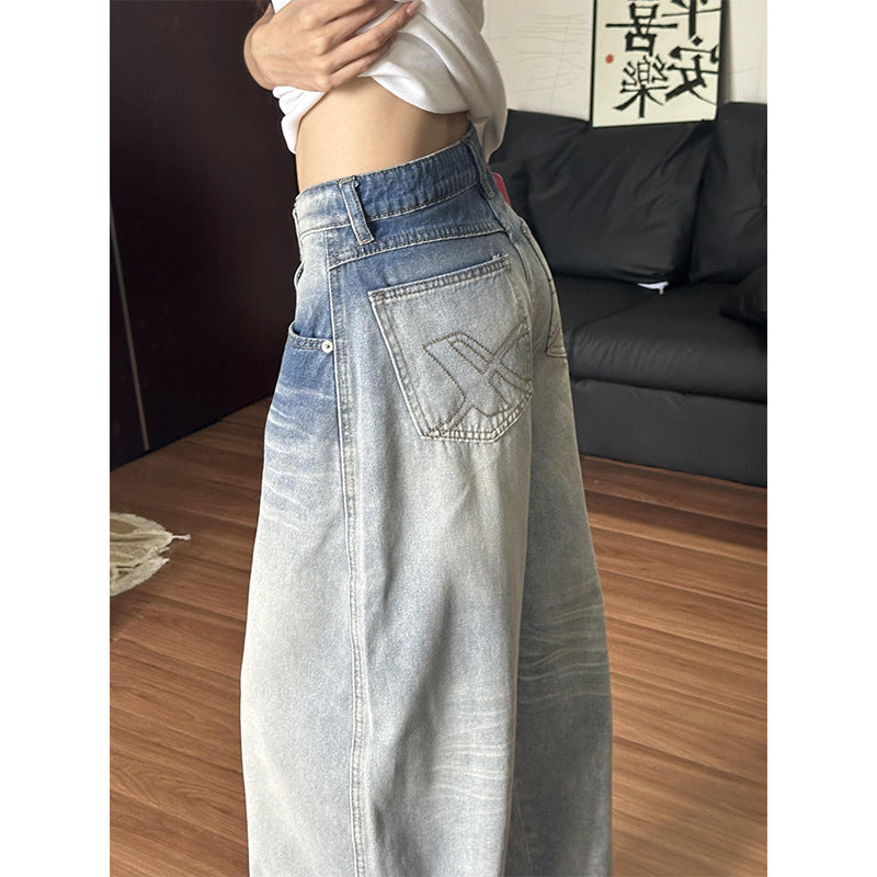 Wide-Leg Denim Pants