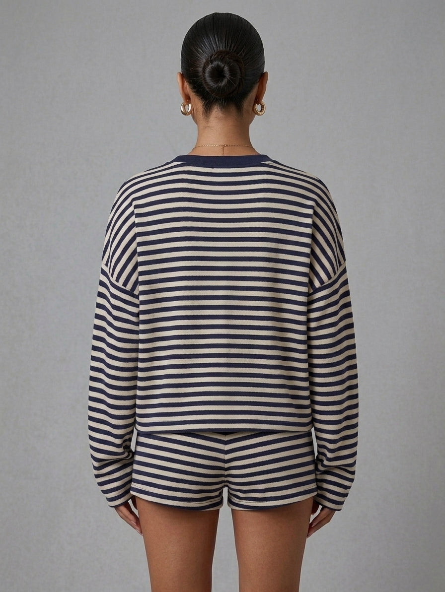 Striped Loose T-Shirt and Shorts
