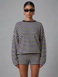 Striped Loose T-Shirt and Shorts