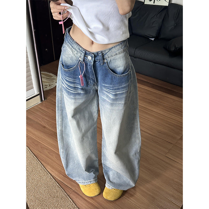 Wide-Leg Denim Pants